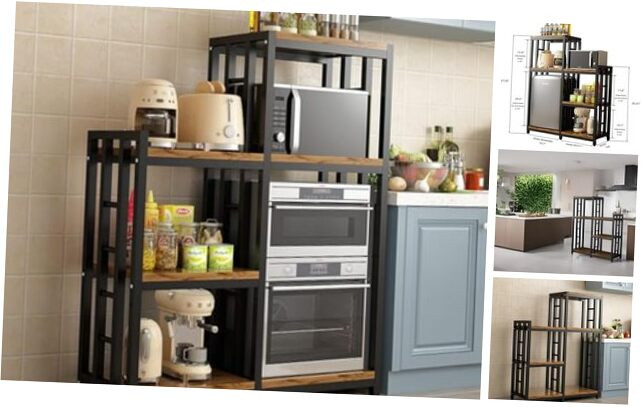 Mini Fridge Stand with 6-Tier Kitchen Storage Shelf Organizer and Baker Rack