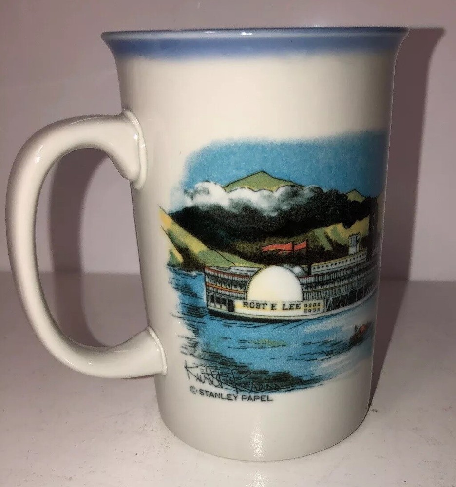 Vintage Otagiri Japan Steamboat Mug Featuring Stanley Papal Kurt Kress Robert E Lee Design-image