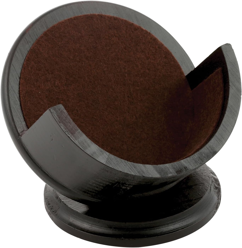 Wooden Pedestal Coaster Holder with Felt Base for 4 Round Coasters