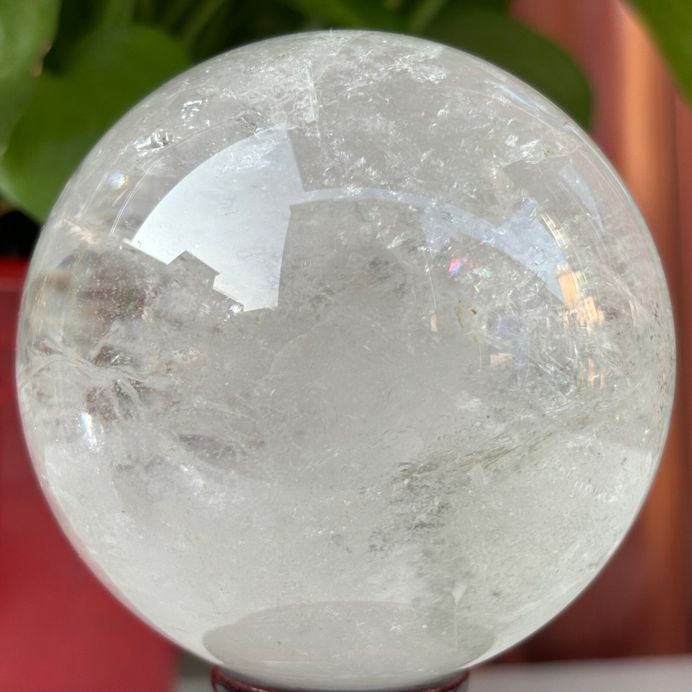 616g Natural White Clear Crystal Ball Quartz Gemstone Sphere Reiki Healing