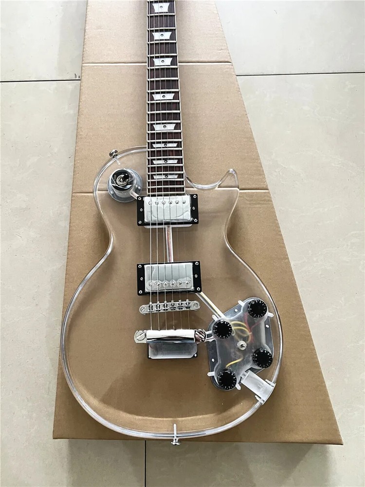 High Quality Custom Crystal Acrylic Transparent 6-string Electric Guitar