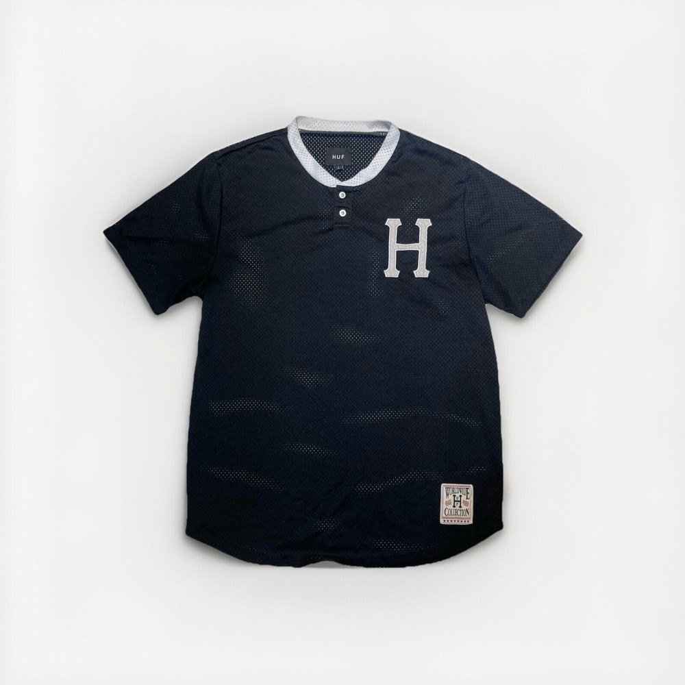 HUF Chavez Transparent Black Baseball Jersey Size Large