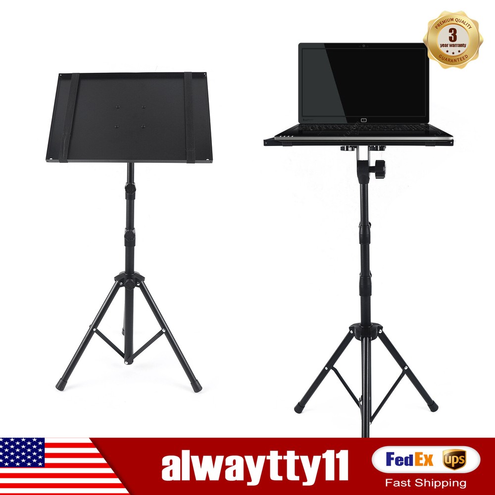 Mobile Projector Floor Tripod Stand Laptop Holder with Tray Adjustable Height