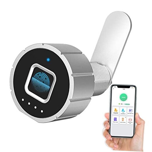 Fingerprint Smart Cabinet Lock 30mm Long Cam Lock for Secure Storage