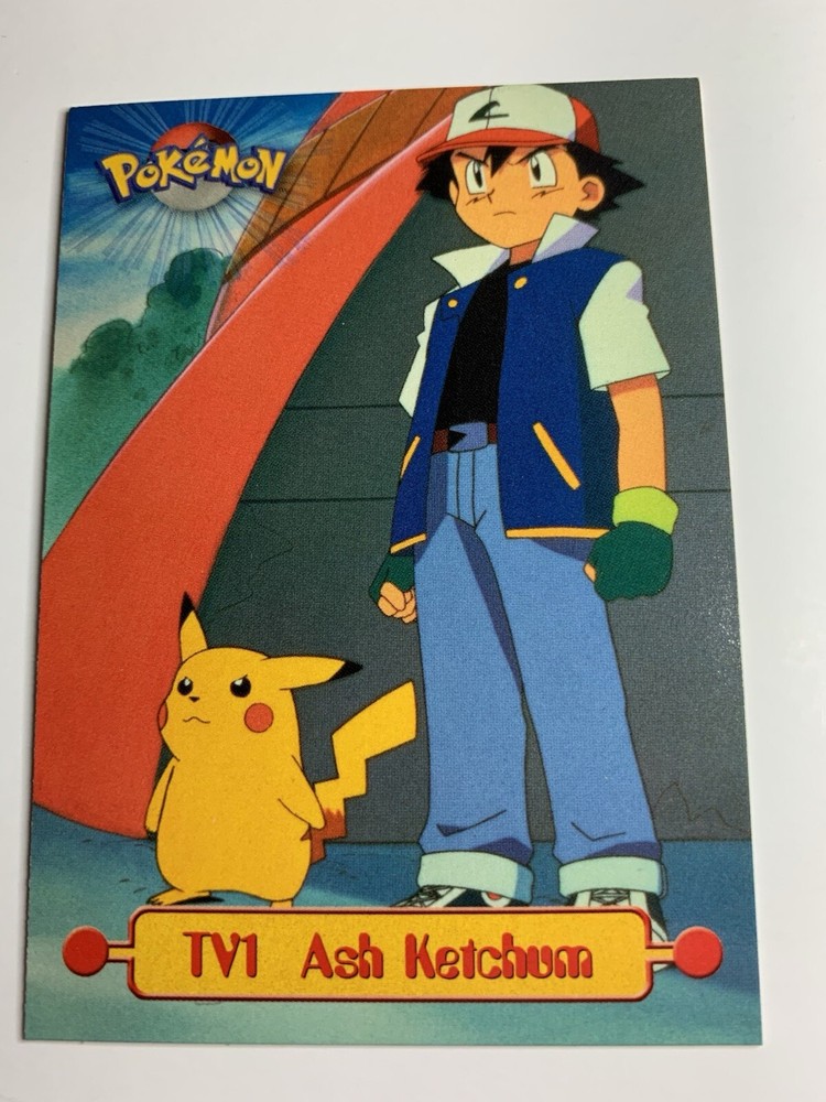 1999 Topps Pokemon TV Animation Red Logo #TV1 Ash Ketchum FREE COMBINED SHIP