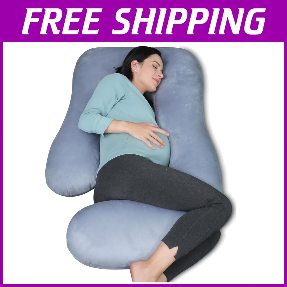 Soft Velvet U-Shaped Pregnancy Pillow for Resting Nursing and Support