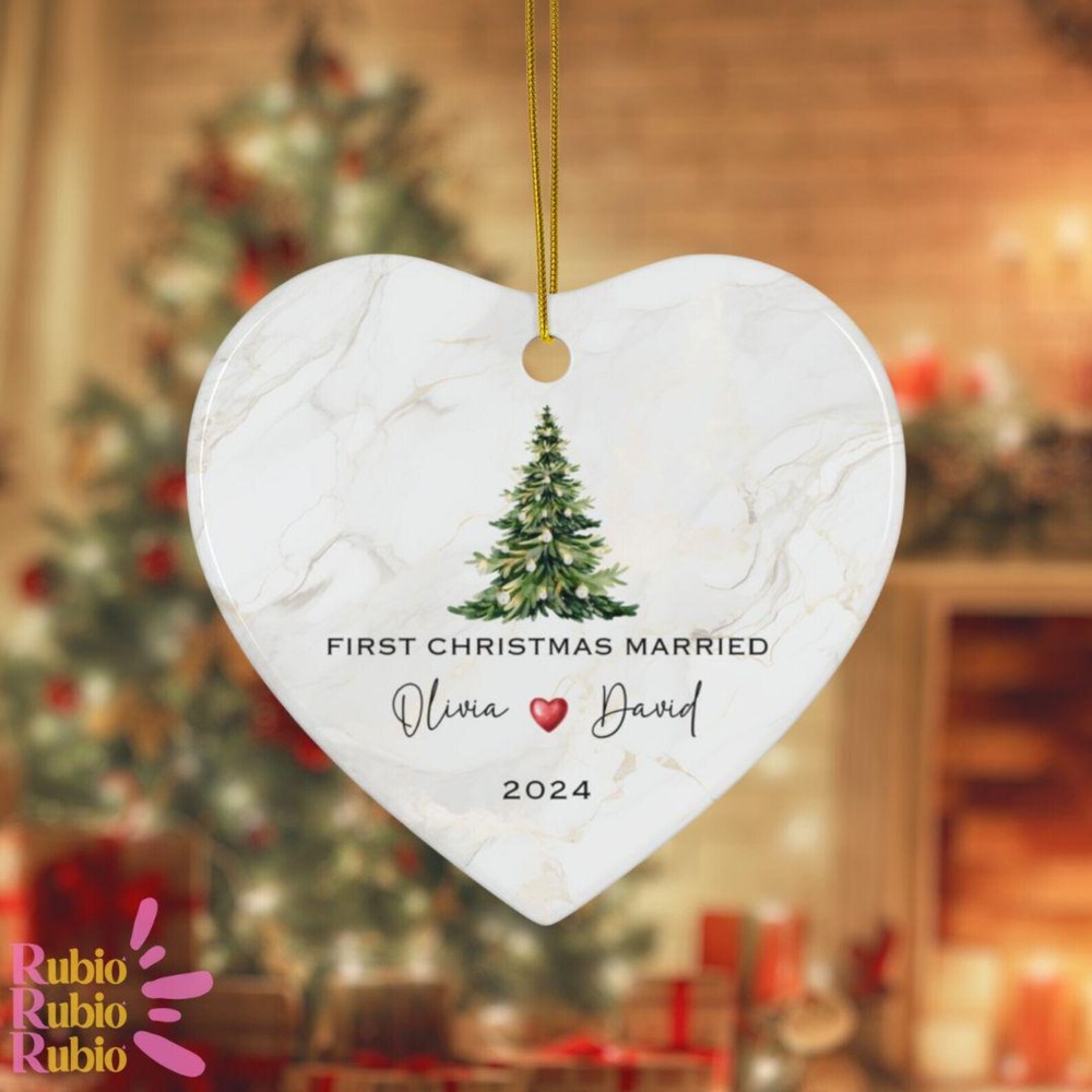 2024 Mr & Mrs Ceramic First Christmas Married Keepsake Ornament