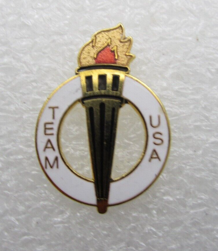 Team USA Flaming Fire Torch Lapel Pin (C963)