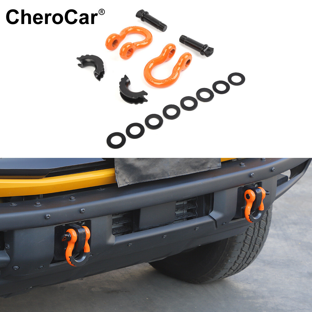 2X D-Ring Tow Hook Bracket Mounting Kit for Ford Bronco 2021-2025