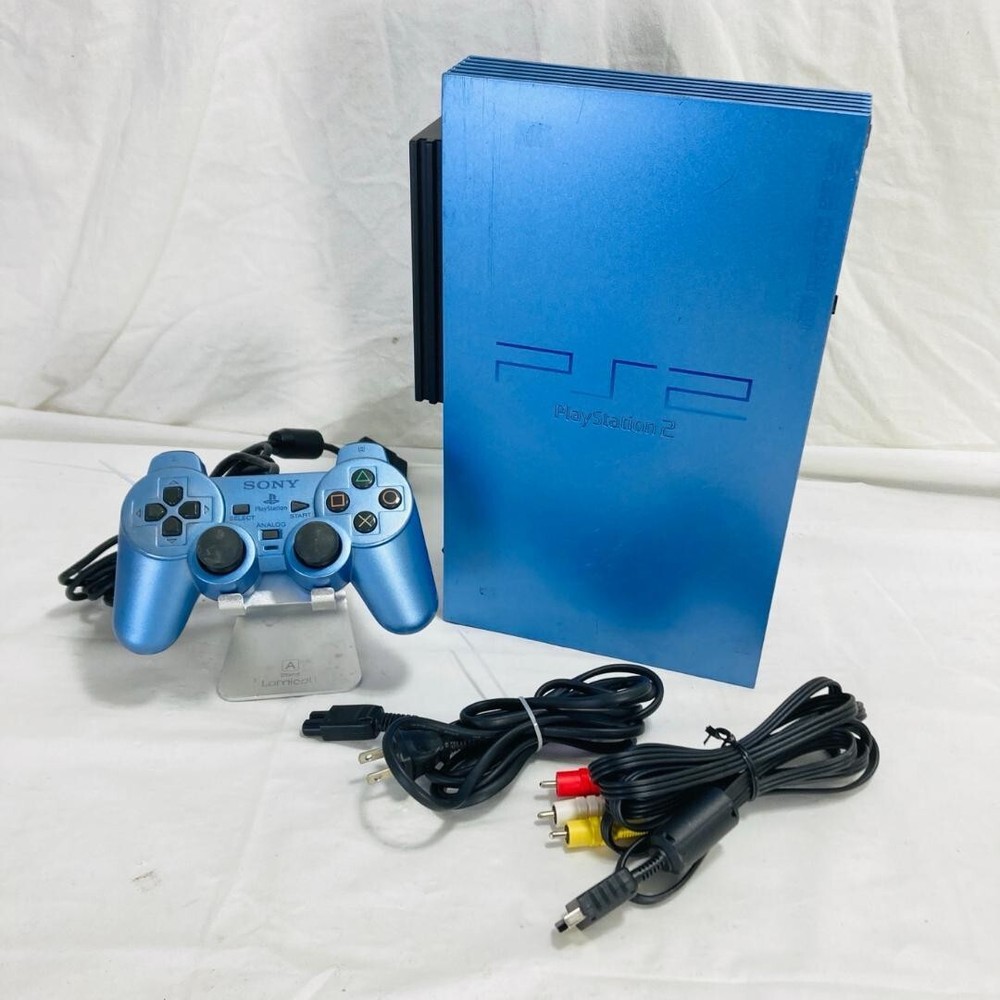 SONY PlayStation 2 PS2 AQUA SCPH-39000 Console with Tested Controller from Japan
