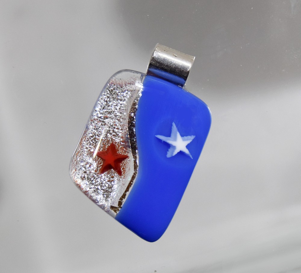 4th of July Red, White and Blue with Dichroic , Red & White Stars UNITED STATES