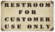 RR-131 Restrooms For Customer Only Metal Sign-image