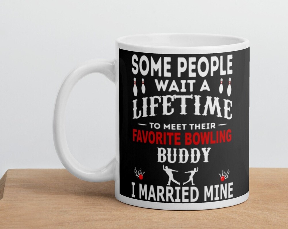 Sentimental Favorite Bowling Buddy Glossy White Coffee Tea Mug with Handle  