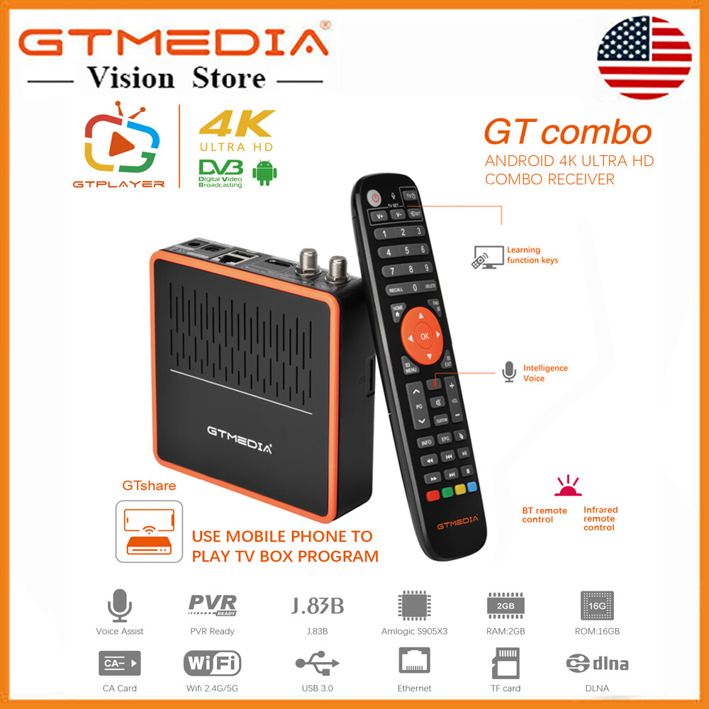 Android Smart TV Box+FTA 4K Satellite TV Receiver DVB-S Media Player 5G WIFI PVR