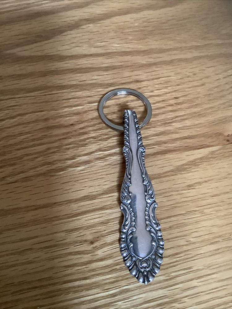 Silvertone Flatware Handle Novelty Keychain