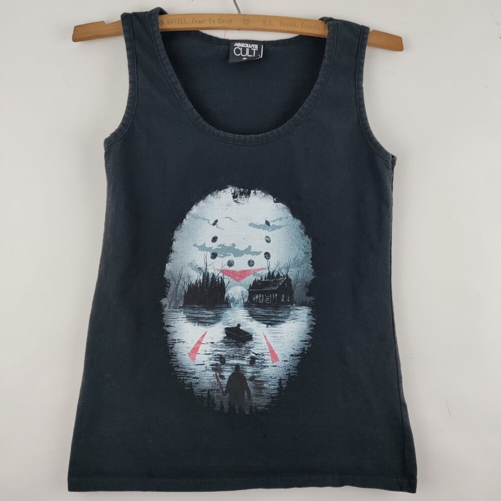 Absolute Cult Friday The 13th Shirt Small Black Jason Vorhees Tank Top Halloween