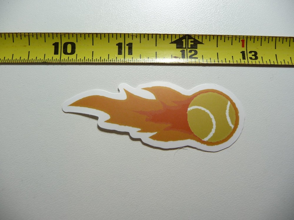 TENNIS BALL FLAMES DECAL STICKER GAME ATHLETIC SPORTS GAME