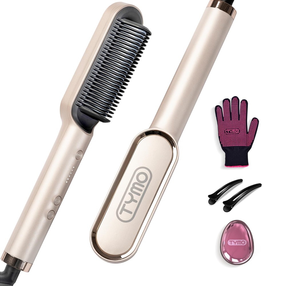 TYMO Ring Hair Straightener Brush for Effortless Smooth Styling