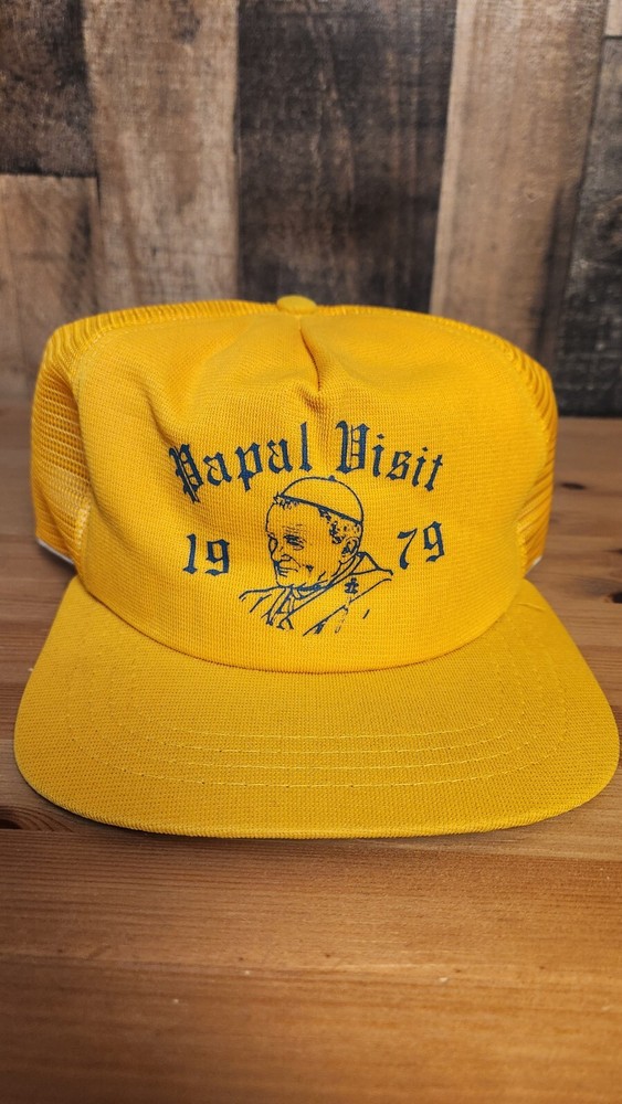 Vintage 70s New Era Papal Visit Philadelphia Snapback Trucker Hat Cap 1979 Pope-image