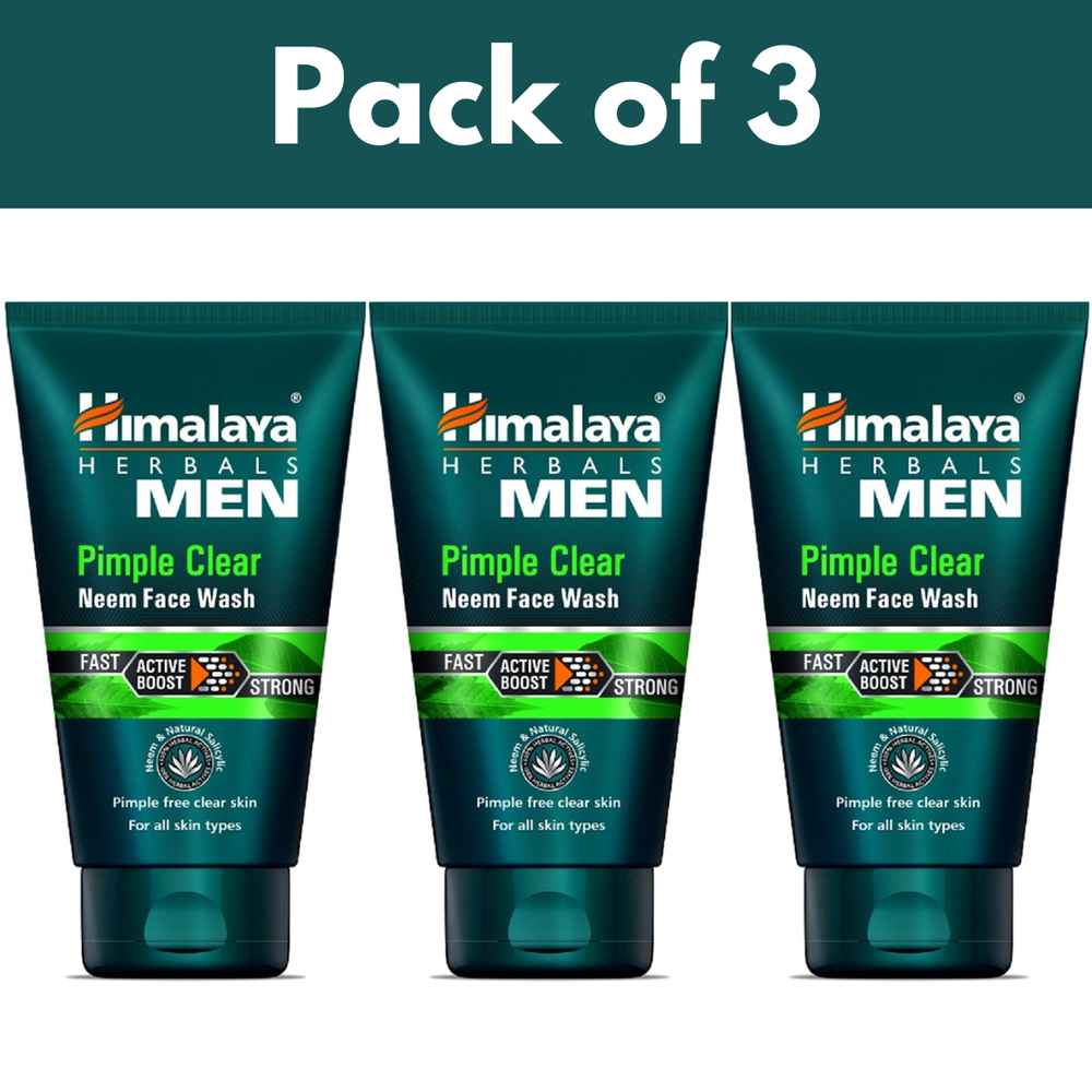Himalaya Men Pimple Clear Neem Face Wash, Fast Active Boost Strong 50ml