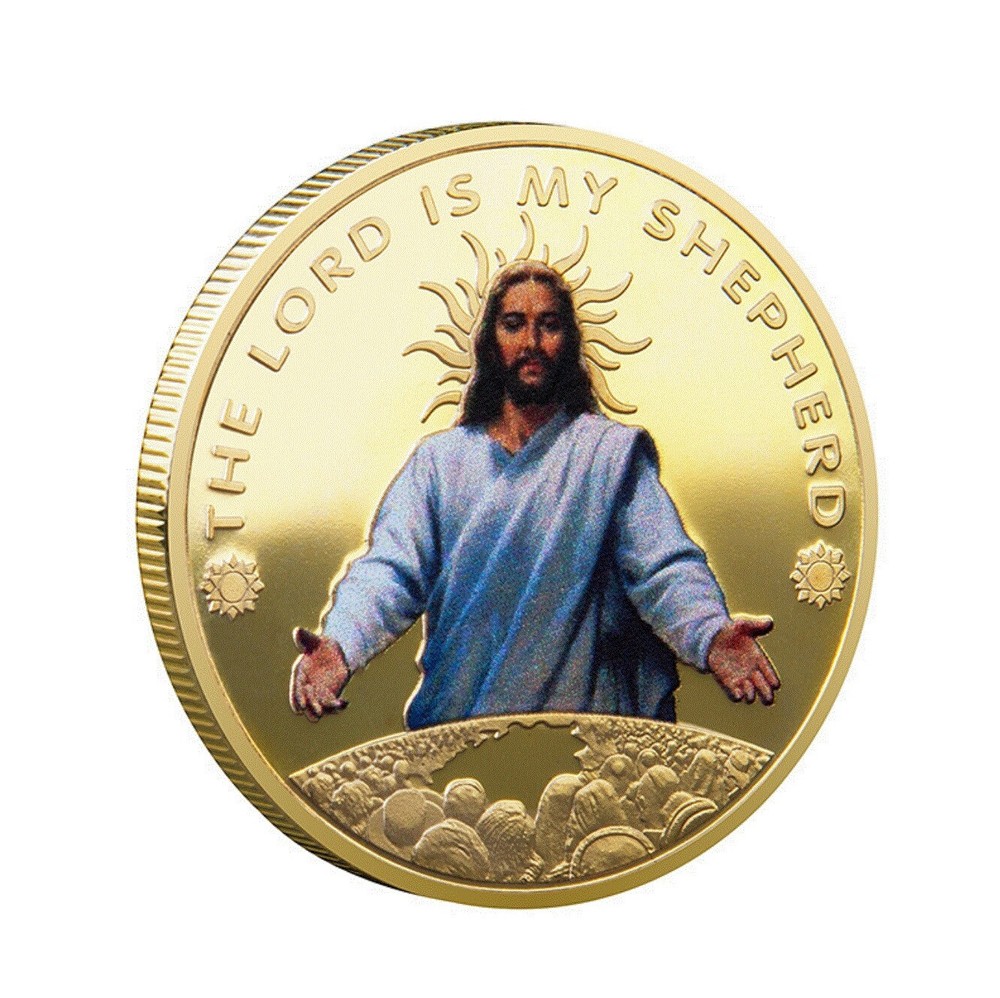 Jesus Religious Commemorative Coin Challenge Medal Coin confessor Token - 2 Pcs