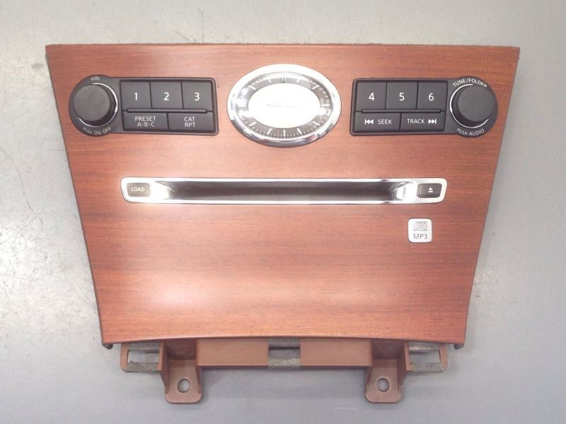 Radio Audio Control Panel With Clock Woodgrain Fits 2006-2007 Infiniti M35 14741