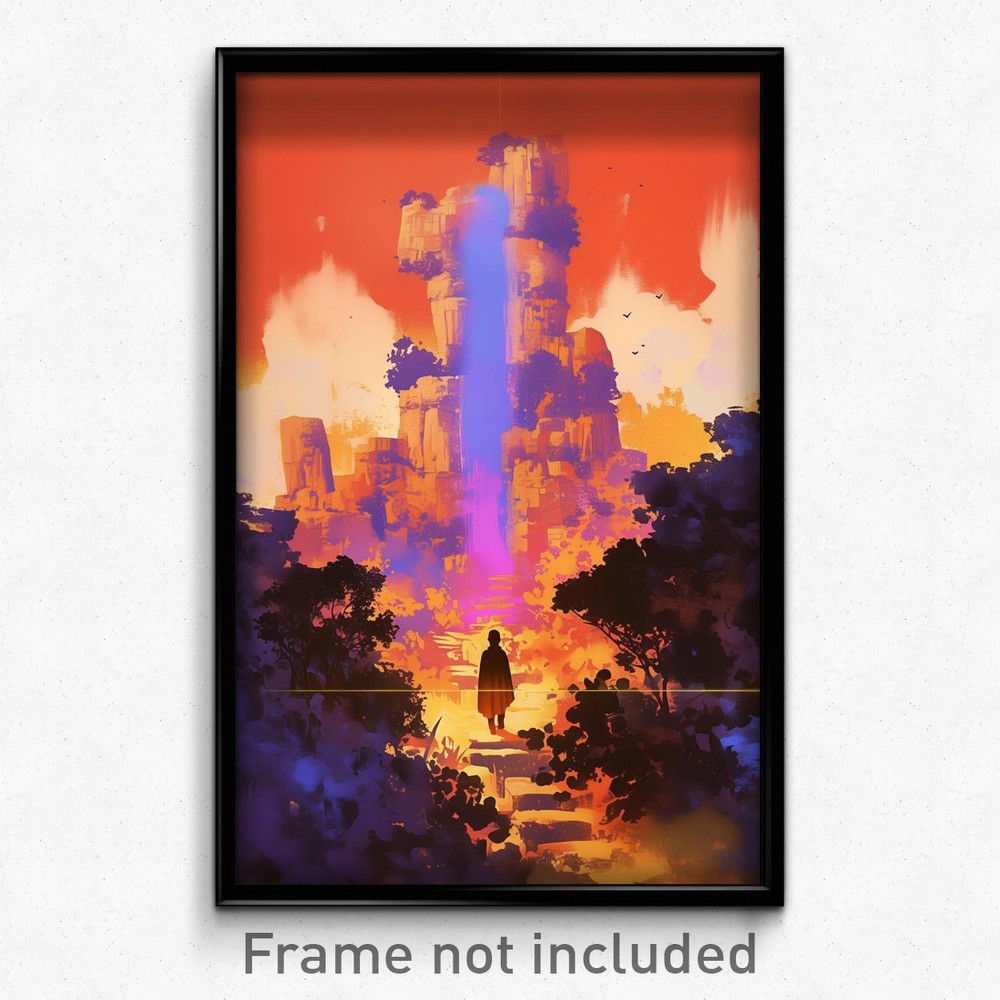 Vintage Spanish Movie Poster - Cloudy Stronghold Retro Film Art Print