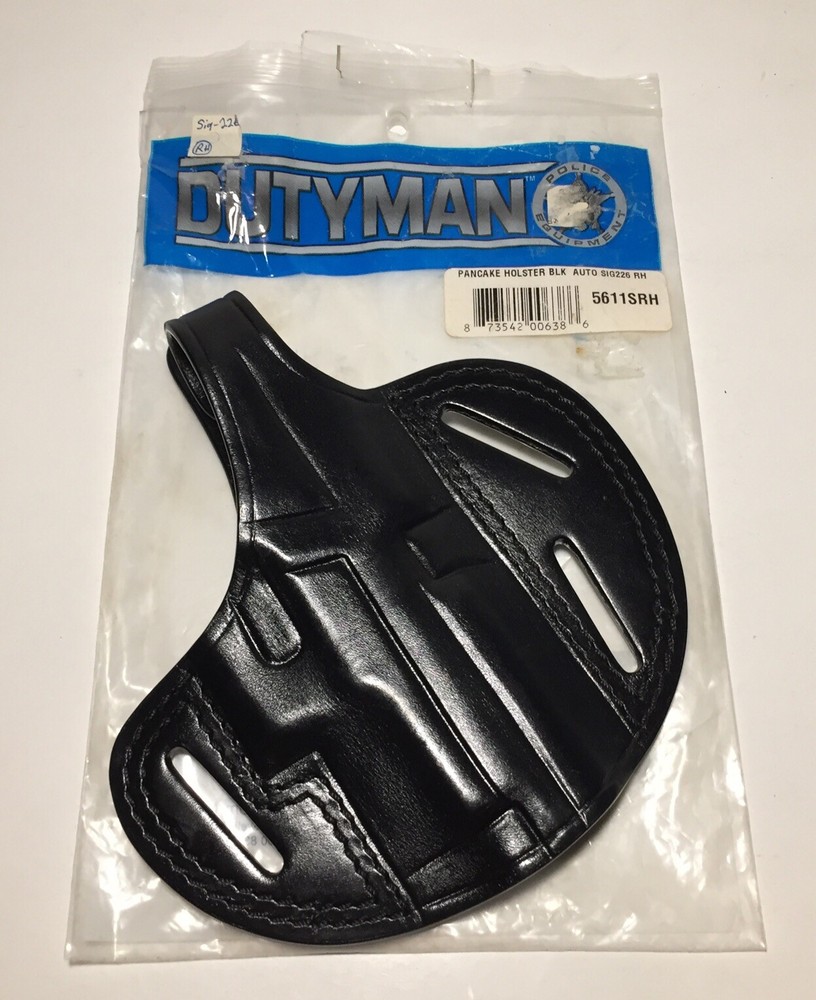 Dutyman Pancake Pistol Holster Black Leather Auto Sig 226 228 RH Right 5611SRH