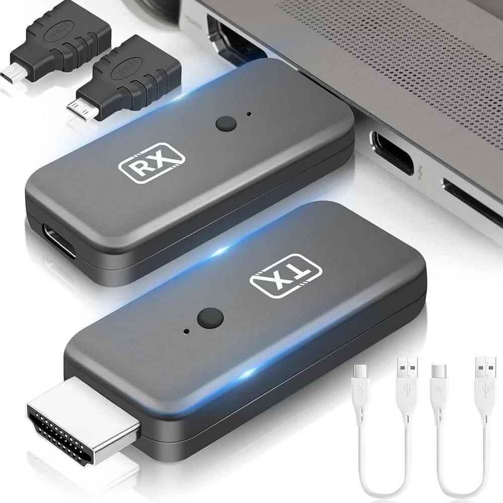 Wireless HDMI Transmitter & Receiver Extender Kit, Plug & Play, 100 FT Range