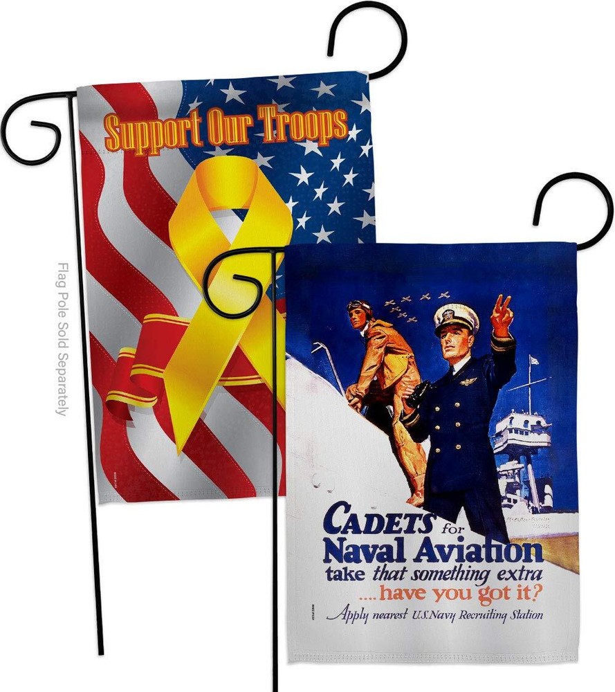 Cadets for Naval Aviation Garden Flag - Pack Armed Forces Navy USN Seabee Uni...