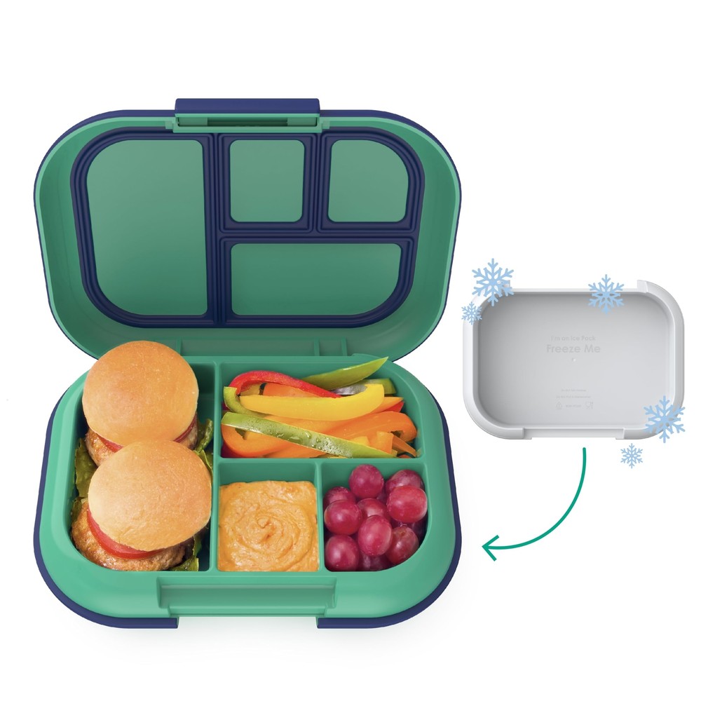 Kids Chill Leak-Proof Lunch Box - Included Reusable Ice Pack Keeps Food Cold;...