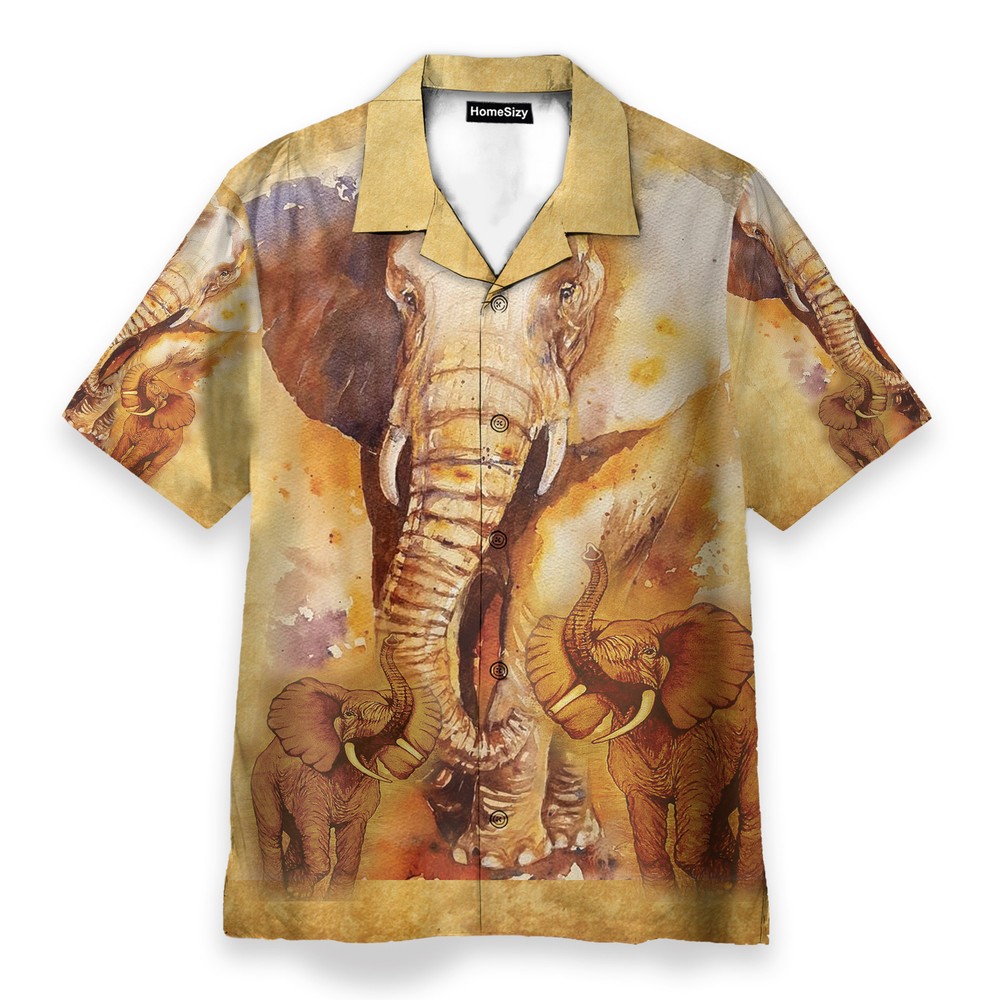 Elephant Mens Buttons Up Shirts   Hawaiian Shirt