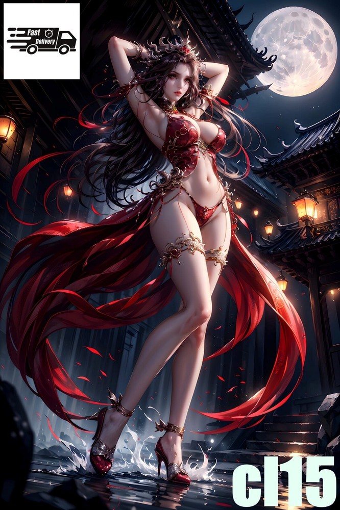 AI Art Chinese Girl Digital Background Desktop Image B3 by camgon-78-image