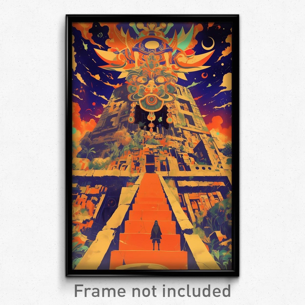 Vintage Mexican Film Poster - Orange Longhouse Retro Cinema Art Print