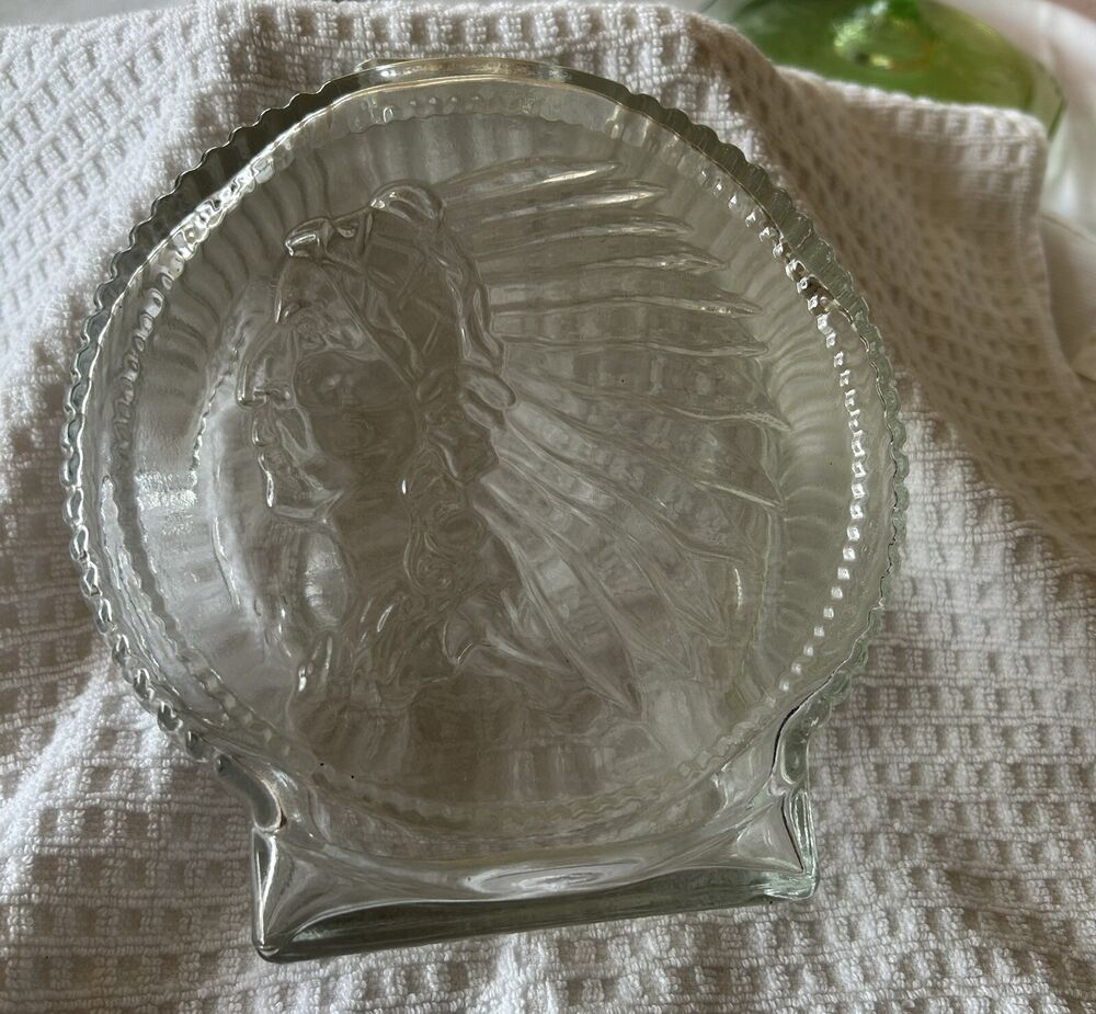 Anchor Hocking Glass Buffalo Nickel Indian Bank