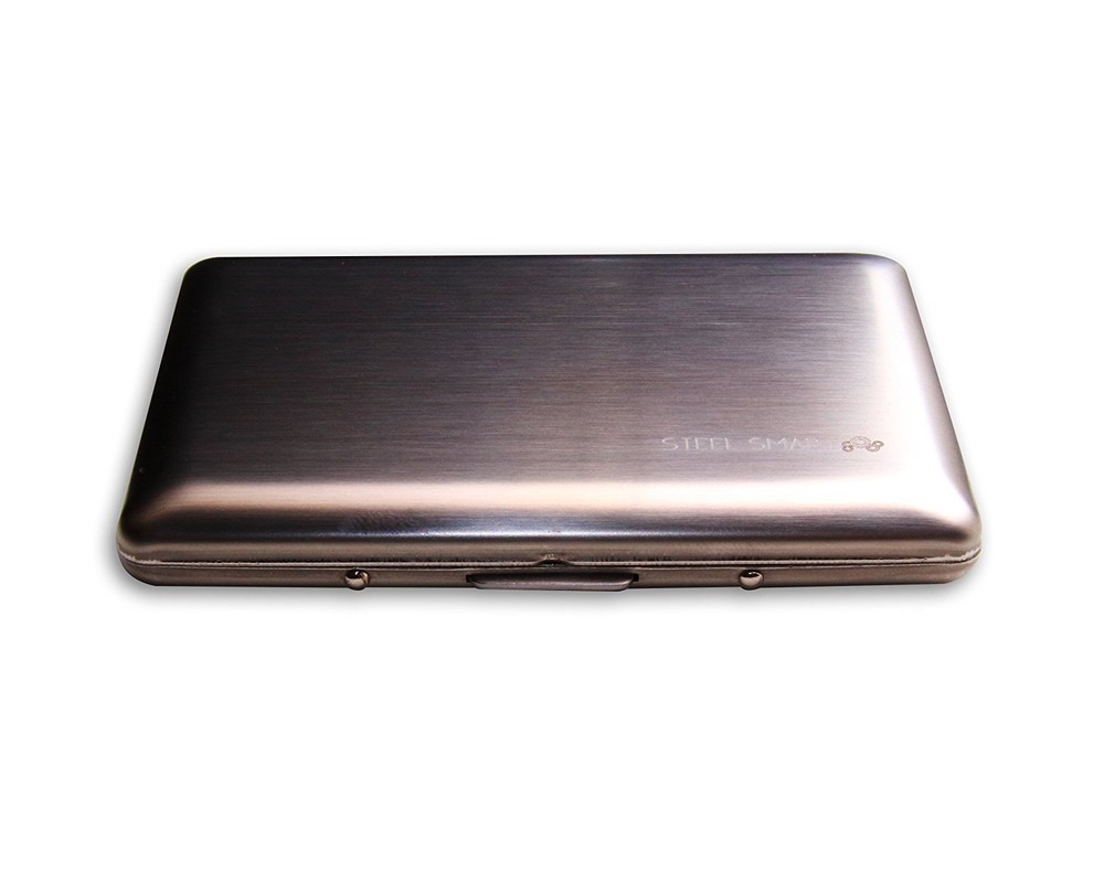 Sleek Curved RFID-Blocking Stainless Steel Credit Card Case-image