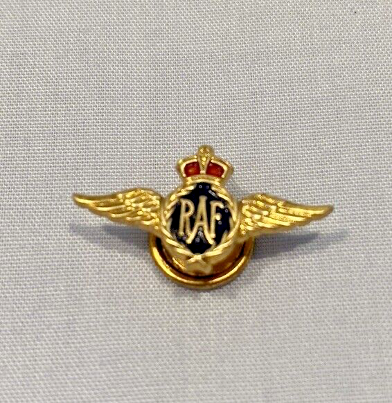 Monet WWII RAF Wings Official BUNDLES FOR BRITAIN Pin Blue/Red Enamel~Screw Back