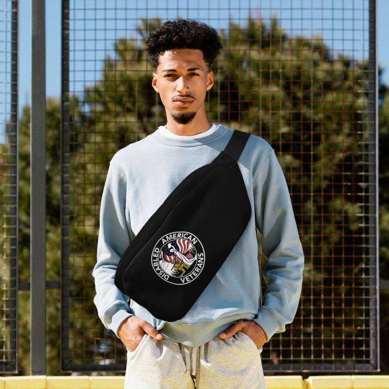 Disabled American Veterans Crossbody Waist Pack Adult Belt Bag Men's Chest Bag