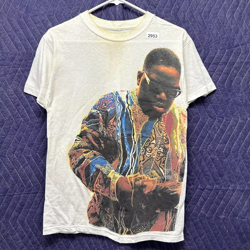 Biggie Smalls Shirt Adult Small White Short Sleeve Men’s Graphic Print AOP
