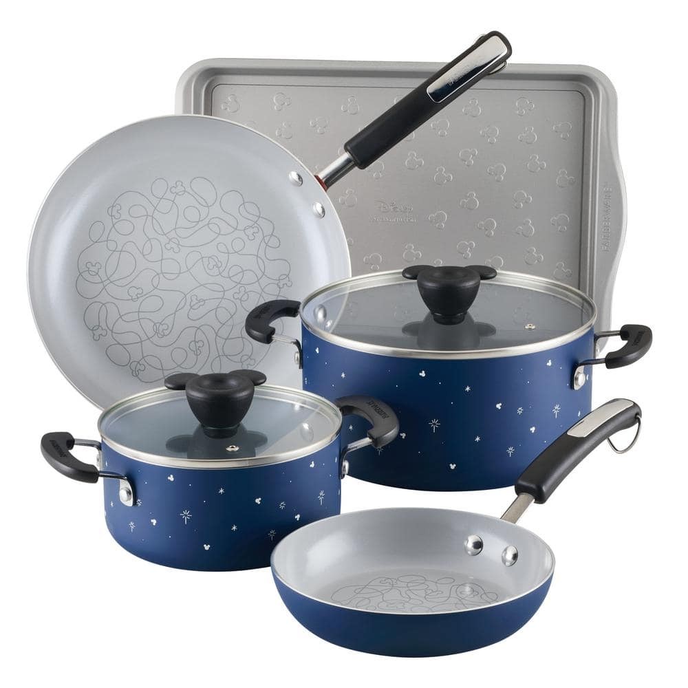 Disney Bon Voyage 7-Pc Nonstick Cookware Set with Lids in Blue