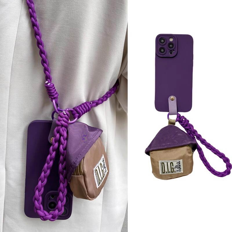 For Apple iPhone 16 15 14 13 12 11 Pro Max Plus Purse Strap Phone Case Cover