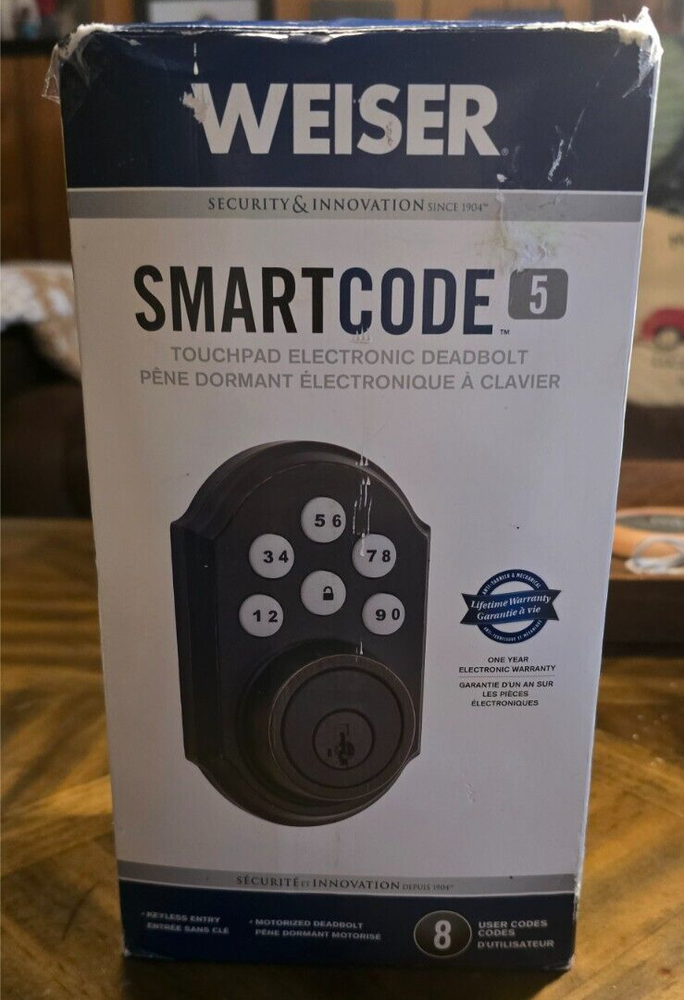 New Weiser Smart Code 5 Venetian Bronze Touchpad Electronic Deadbolt GED1490 11P