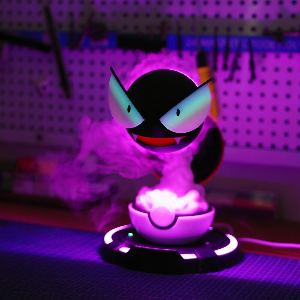 Gastly 3D Printed Pokemon Luminous New 2.1 Humidifier Cool Desk Decor Handmade