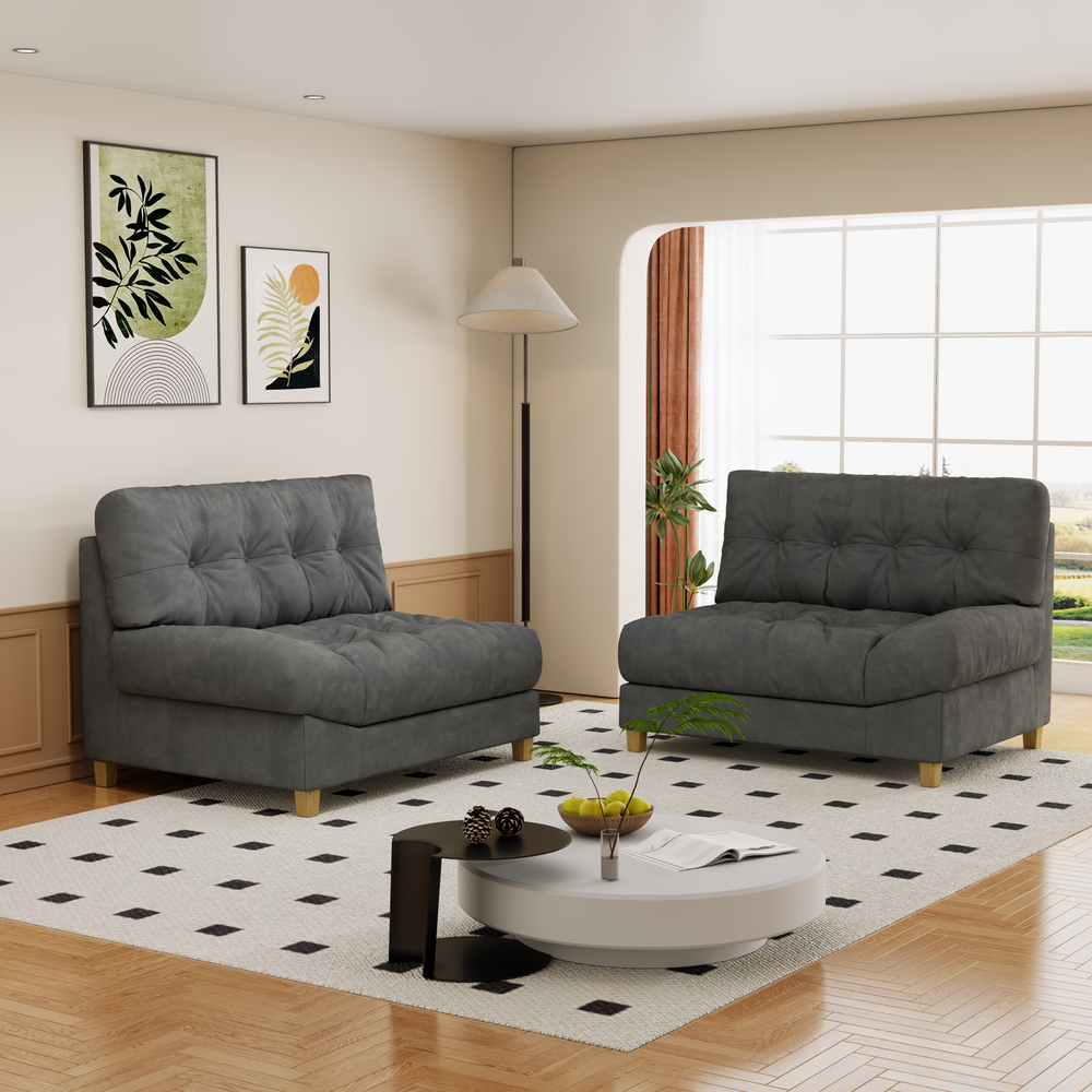 90.5-Inch Cloud Compression Love Seat Sofa in Frosted Velvet Minimalist Design