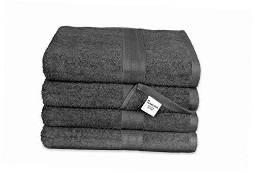 Premium 4-Pack Charcoal Grey Cotton Bath Towels