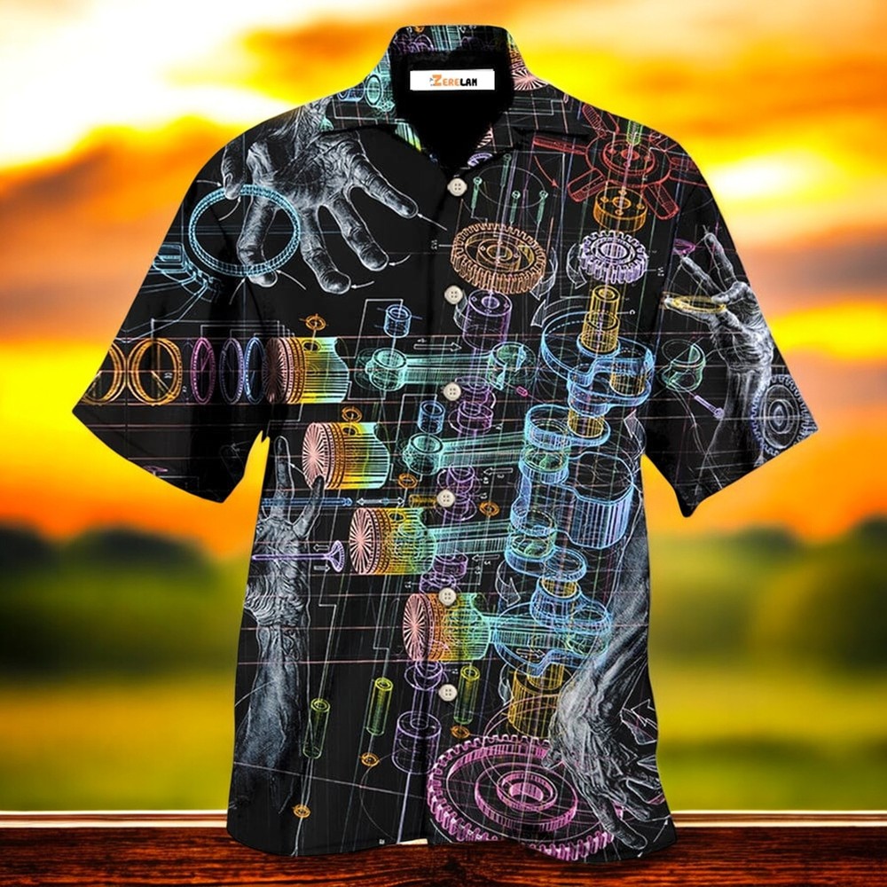 Mechanic Fantastic Neon Style Hawaiian Shirt