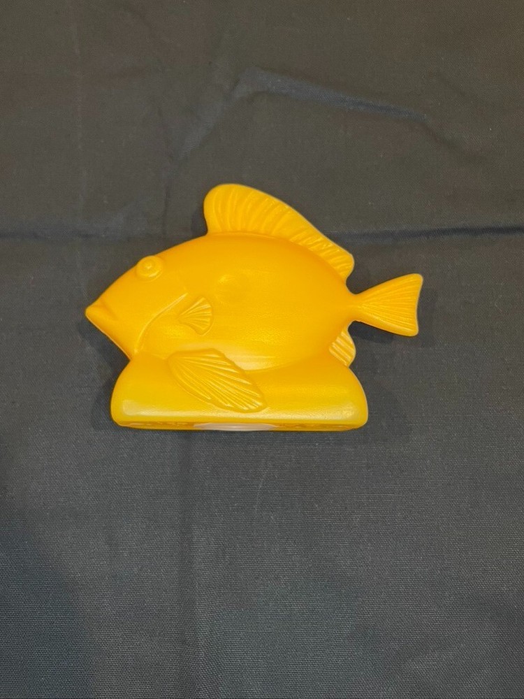 Vintage “The Fish” Blow Mold Coin Bank Piggy Bank Orange NIAGARA Unused NICE!