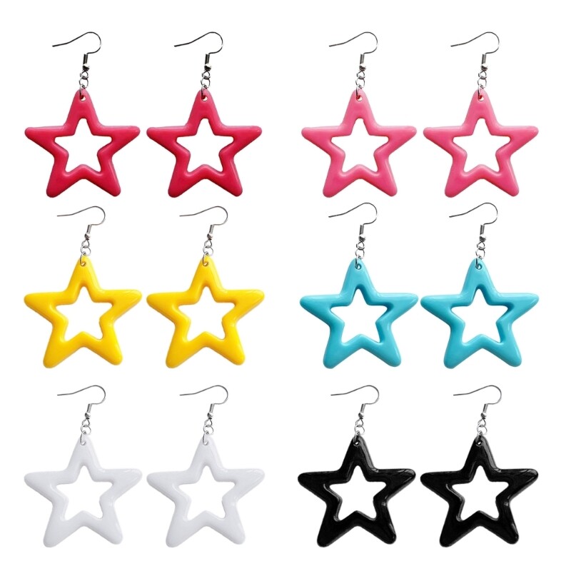Acrylic Star Pendant Earring Fashion Pendant Earrings Jewelry Charm Earring