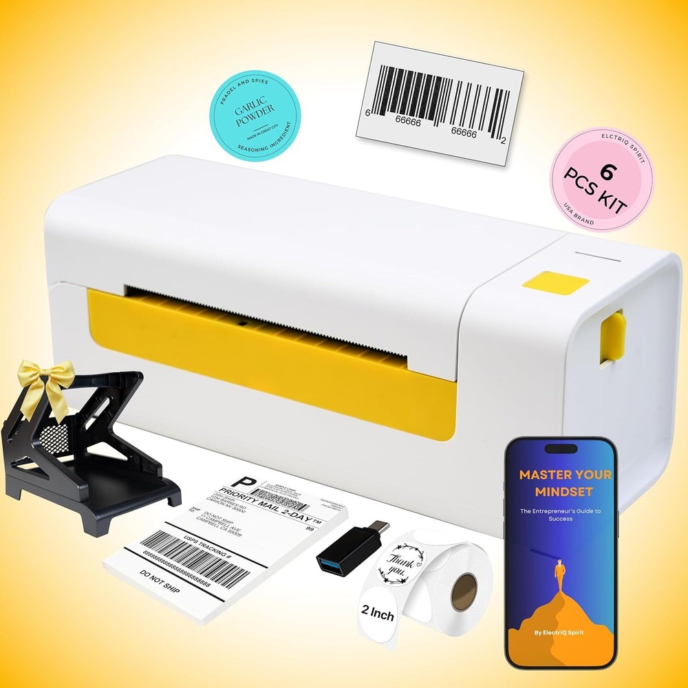 Thermal Shipping Label Printer for Small Business with Paper Holder and 4x6 Labels