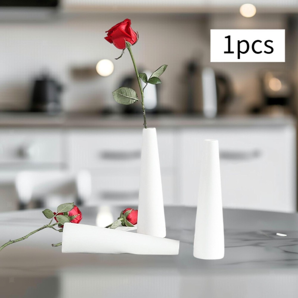 Ceramic Flower Vase Simple Elegant Desk Bedroom Shelf Centerpiece